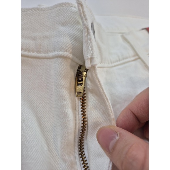 Levis Classic Straight Jeans Womens 16W White Mid Rise Stellar Stretch Denim - Picture 4 of 16